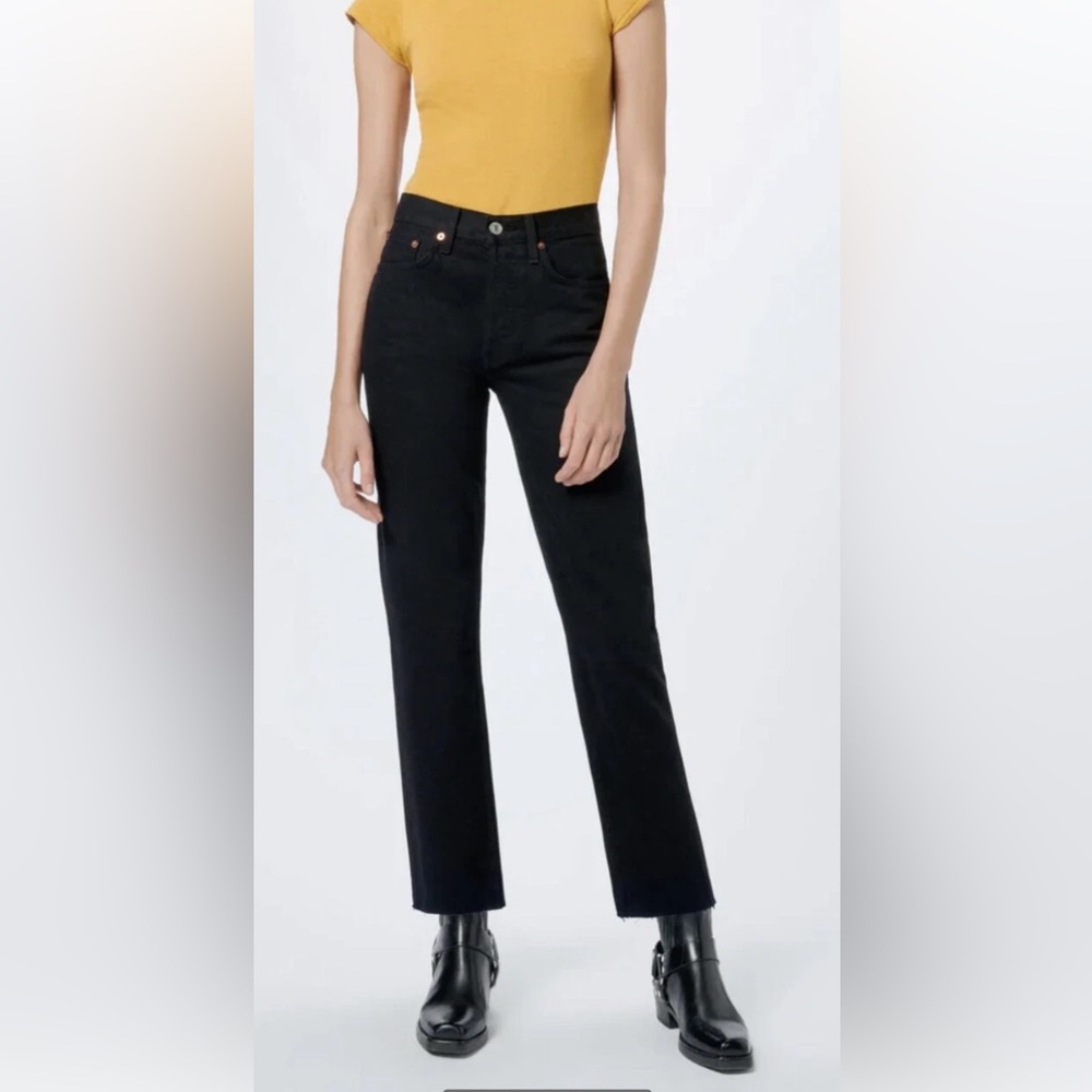 re/done jeans high rise stove pipe sz 27
